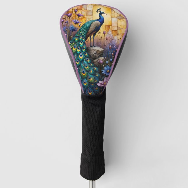 Couvre-club De Golf Peacock in Floral Landscape (Devant)