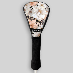 Couvre-club De Golf Pêche Jolie et Pivoine Blanche Personnalisées