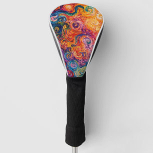 Couvre-club De Golf Peinture à l'huile de tourbillons psychédélique