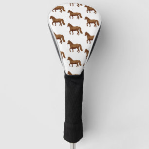 Couvre-club De Golf Peinture aquarelle marron Poney de Chincoteague Ch