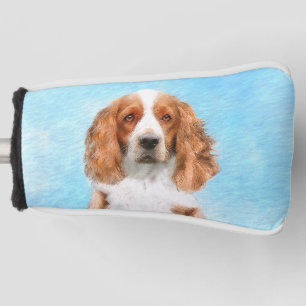Couvre-club De Golf Peinture d'espagnol Welsh Springer - Art original 