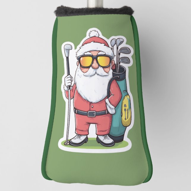 Couvre-club De Golf Père Noël Golfing Christmas Fun (Tourné à 90°)