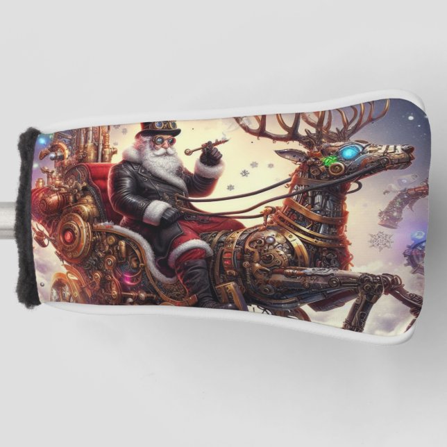 Couvre-club De Golf Père Noël/Reindeer steampunk Noël/hiver (Devant)