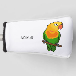 Couvre-club De Golf Perroquet de caricature mignon lovebird