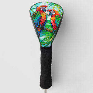 Couvre-club De Golf Perroquets colorés Vitrail