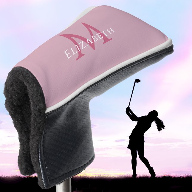 Couvre-club De Golf Personalized Elegant Monogram Name Initial Pink (Personalized Elegant Monogram Name Initial Pink Golf Head Cover)