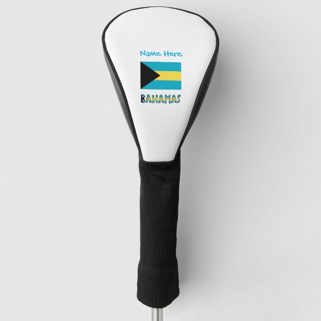 Couvre-club De Golf Personnalisation bahaméenne du drapeau bleu (Devant)