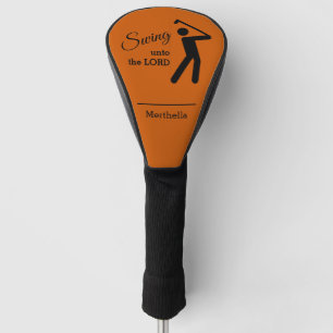 Couvre-club de golf personnalisé chrétien orange a