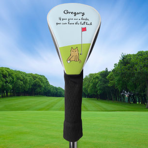 Couvre-club De Golf Personnalisé Drôle Cartoon Chat Plaisanterie Golf