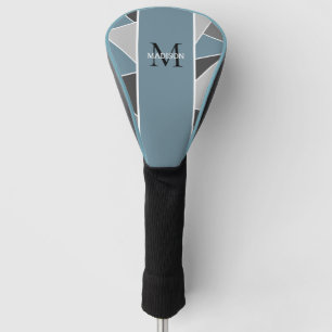 Couvre-club De Golf Personnalisé Dusty Blue Moderne Monogramme femmes
