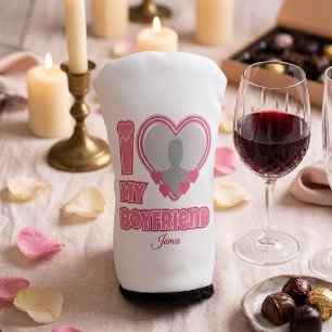 Couvre-club De Golf Personnalisé J'aime mon petit ami – Ajouter une ph
