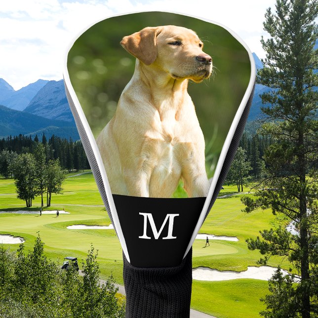 Couvre-club De Golf Personnalisé Photo Pet Élégant Monogramme Personna (Créateur téléchargé)
