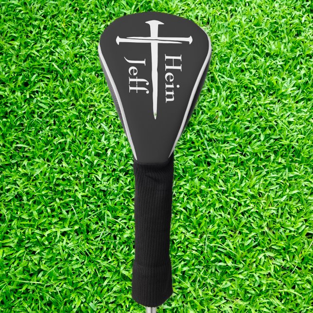 Couvre-club De Golf Personnalisé Trois clous Croix Blanche Christian (Personalized Three Nails White Cross Christian Golf Head Cover)