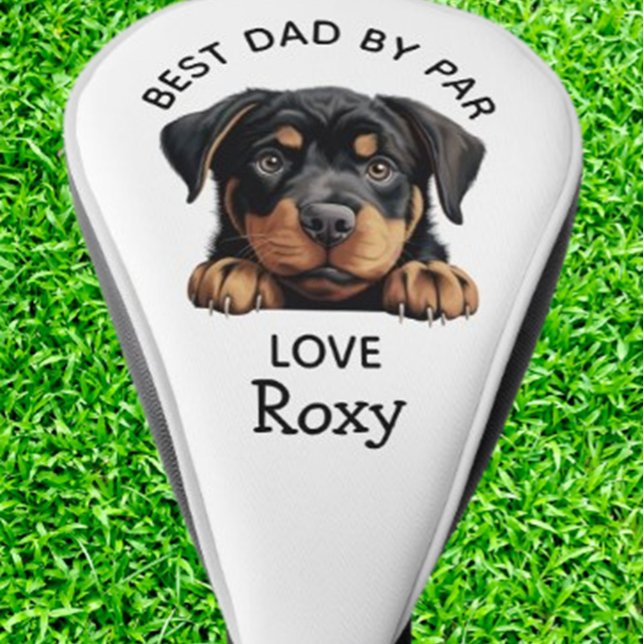 Couvre-club De Golf Personnaliser chiot Rottweiler (Protect your clubs with a personalized Rottweiler puppy golf head cover.  )