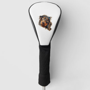 Couvre-club De Golf Petit chiot dachshund mignon qui regarde