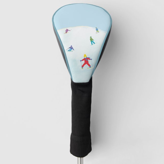 Couvre-club De Golf Petits Skieurs Sur Snowy Hill (Devant)