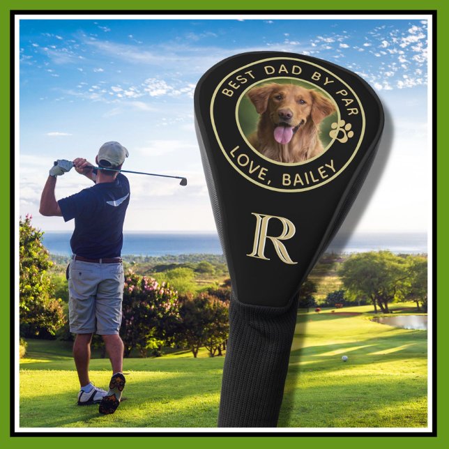 Couvre-club De Golf Photo De Chien Meilleur Papa Par Par Monogramme Pe (Créateur téléchargé)