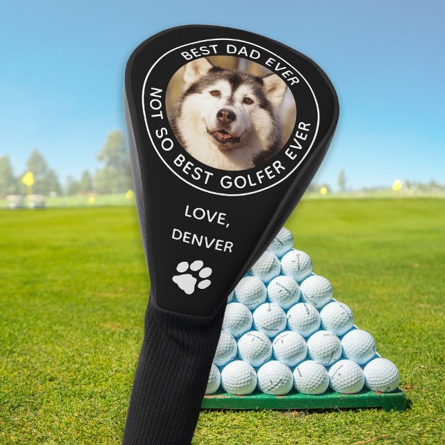 Couvre-club De Golf Photo de chien personnalisée Meilleur papa Jamais  (Créateur téléchargé)