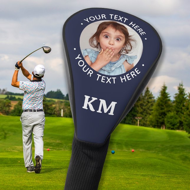 Couvre-club De Golf Photo moderne Customisé Golfer Sporty Monogramme (Créateur téléchargé)