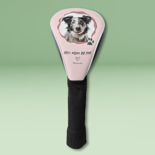 Couvre-club De Golf Photo personnalisée Chien rose Meilleure maman par