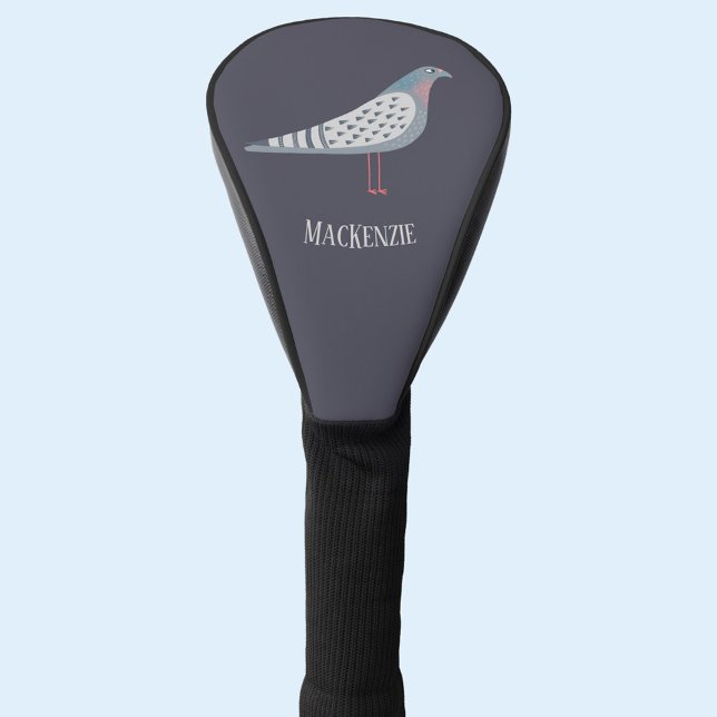 Couvre-club De Golf Pigeon Bird Personnalisé (Fun personalized pigeon golf head cover for bird lovers)