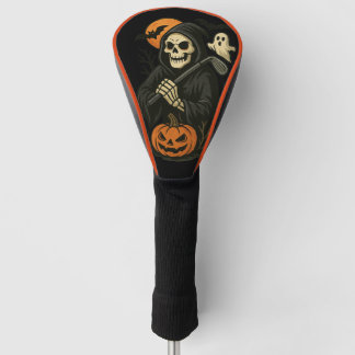 Couvre-club De Golf Pilote crâne Halloween éffrayant
