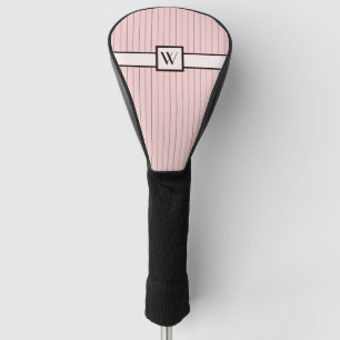 Couvre-club De Golf Pink avec couverture de conducteur à rayures noire