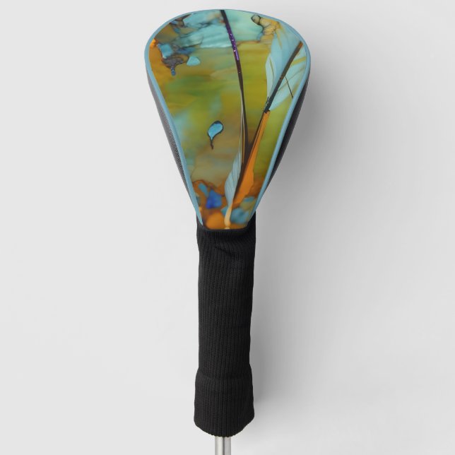 Couvre-club De Golf Plumes Abstrait AI Art (Devant)