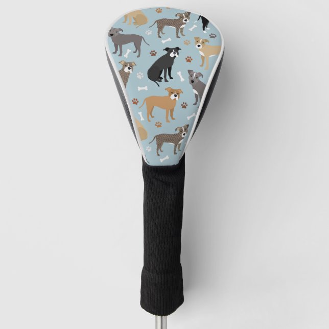 Couvre-club De Golf Poches et os Pitbulles (Devant)
