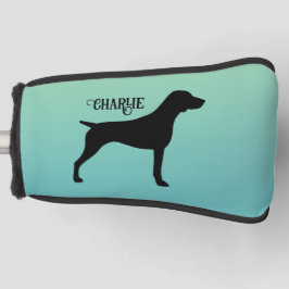Couvre-club De Golf Pointeur court allemand Silhouette Nom personnalis