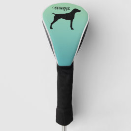 Couvre-club De Golf Pointeur court allemand Silhouette Nom personnalis