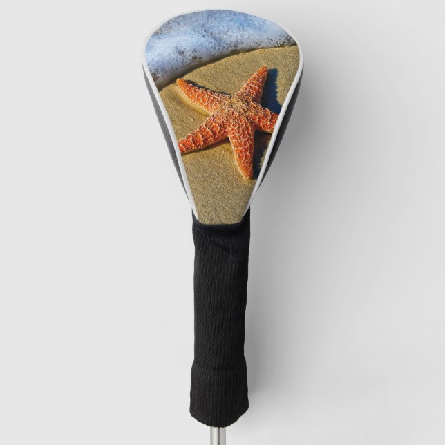 Couvre-club De Golf Poisson Orange Sur La Plage (Devant)