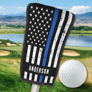 Couvre-club De Golf Police Cadeau policier Ligne Bleue Mince Police