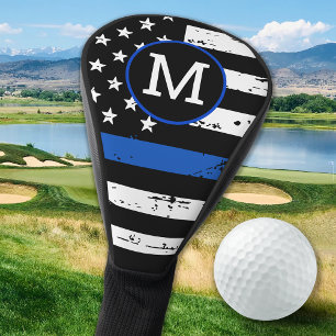 Couvre-club De Golf Police personnalisée Ligne Bleue Mince