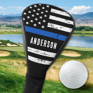 Couvre-club De Golf Policier personnalisé Ligne Bleue Mince