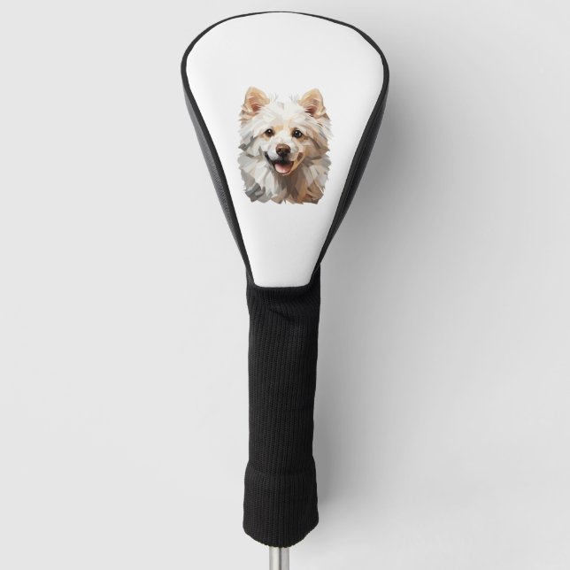 Couvre-club De Golf Poméranie Poméranienne blanche en polygon Classe (Devant)