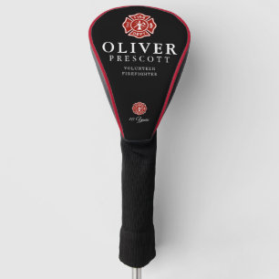 Couvre-club De Golf Pompier volontaire   Symbole croix maltaise Noir