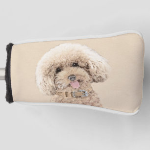 Couvre-club De Golf Poodle Miniature Toy Apricot Crème Chien Brown Art