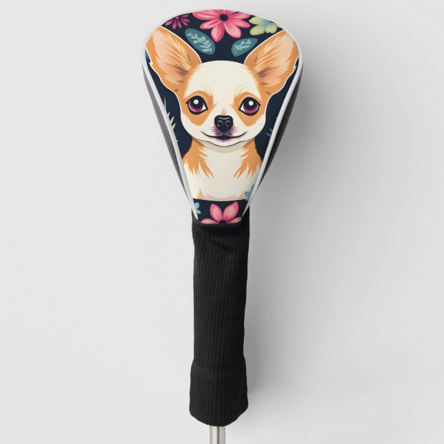 Couvre-club De Golf Portrait Chihuahua Cute (Devant)