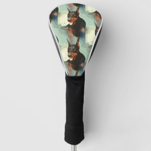 Couvre-club De Golf Portrait de Pinscher de dobermann