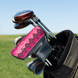 Couvre-club De Golf Preppy stylish Jacquard rose monogramme