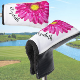 Couvre-club De Golf Pretty pink daisy flower custom name womens