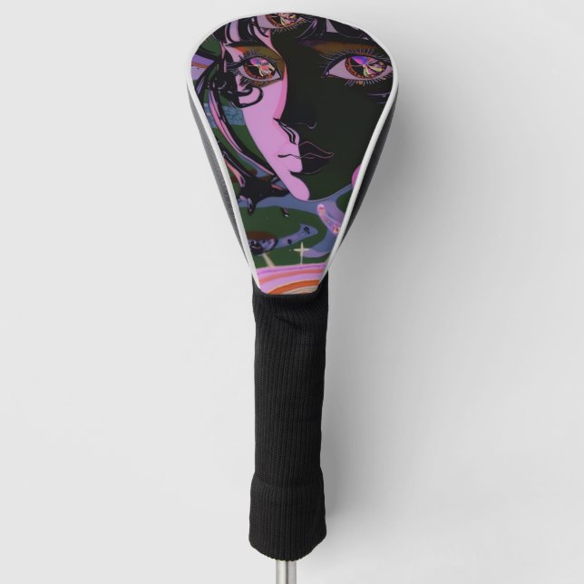 Couvre-club De Golf Psychédélique 3ème Oeil Anime Girl (Devant)