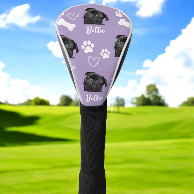 Couvre-club De Golf Purple Custom Pet Chien Photo Personnalisé (Créateur téléchargé)