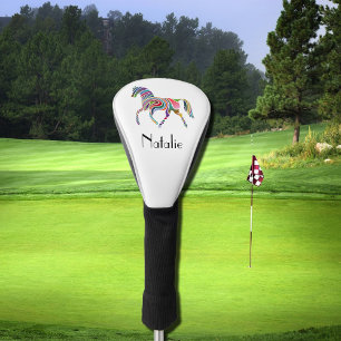 Couvre-club De Golf Rainbow horse - votre nom
