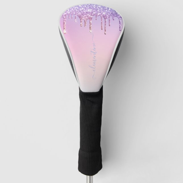 Couvre-club De Golf Rainbow parties scintillant scintillement script g (Devant)