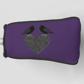 Couvre-club De Golf Ravens gothiques et Coeur noir