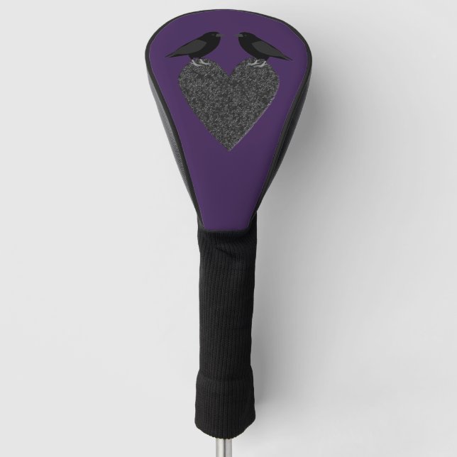 Couvre-club De Golf Ravens gothiques et Coeur noir (Devant)