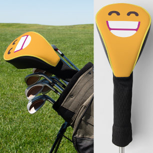 Couvre-club De Golf Rayonnement Visage Souriant Yeux mignons Couleurs
