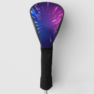 Couvre-club De Golf Rayons lumineux vifs bleu rose